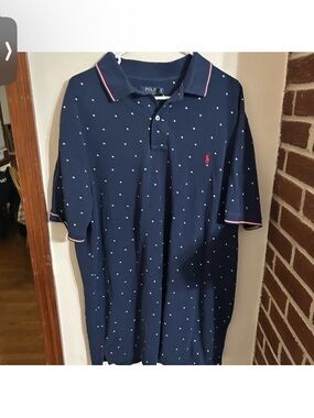 Polo Ralph Lauren size XLT Polo Shirt with White Micro Dots and Red Logo